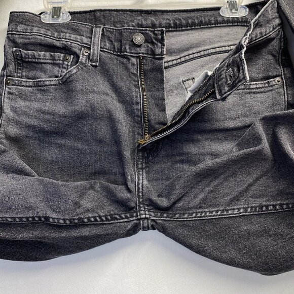 Levi's 505 Straight Leg Regular Fit Denim Jeans Men 30x32 Black Stretch Used - Picture 12 of 16
